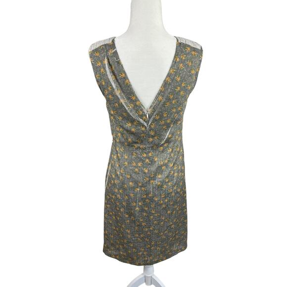 Cotélac France Floral Sheath Dress Botanical Sleeveless Prairie Coquette Sz 2 - Picture 9 of 16